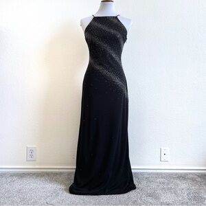 Vintage De Laru Whimsigoth Formal Maxi Dress Women’s XS/ Small Black Beaded Prom